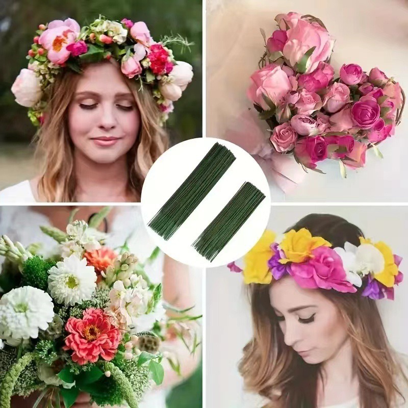 Florist Wreath Supply - 100 Stück Blumenstiel, künstlicher Blumenstab, grüne