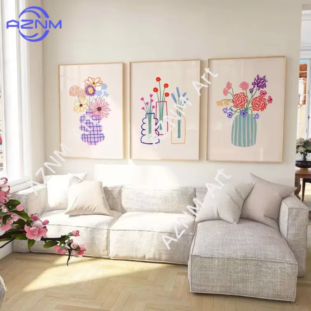 Florist Supply Vases - 1/3 Stück Abstrakte Blumenvase Pastellfarbenes Blumenstrauß-Poster
