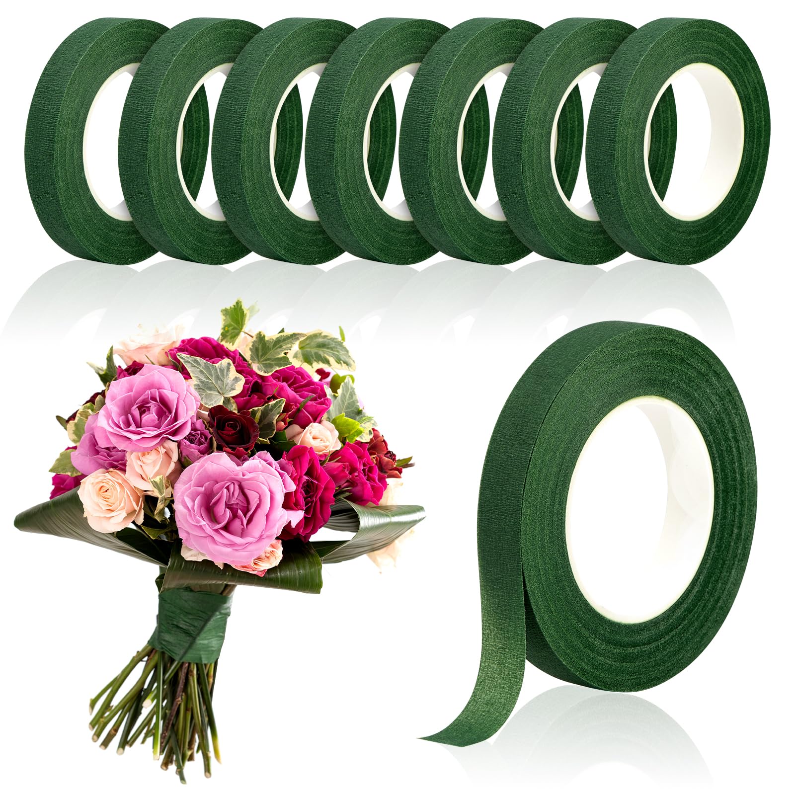 Florist Flower Supply - 20 Yards grünes Blumenband, selbstklebendes Geschenkpapierband,