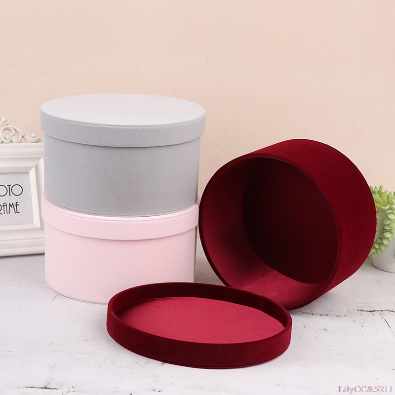 Florist Flower Supply - Runde Blumenbox aus Samt, Geschenkbox, frische