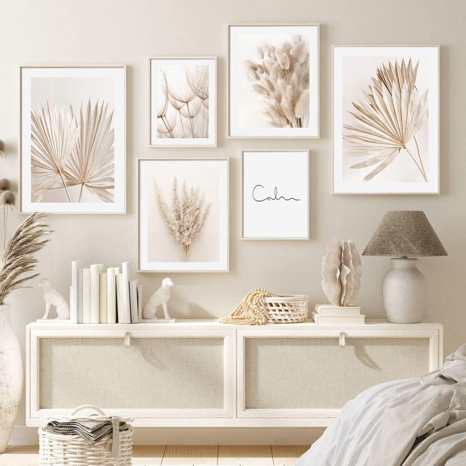 Neutrales Beige Boho Wandbild  – Palm Leaf Dried Bewertung und Preis