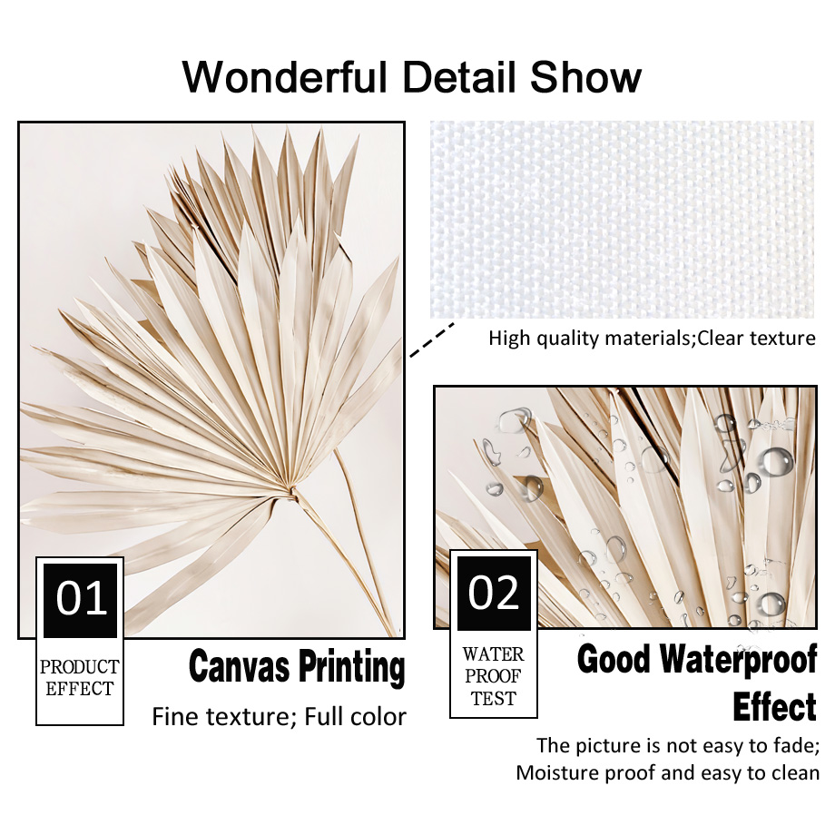 Neutrales Beige Boho Wandbild  – Palm Leaf Dried Bewertung und Preis