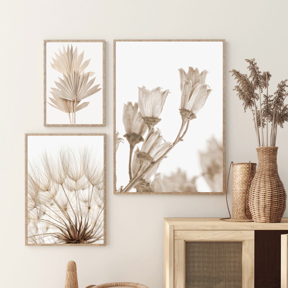 Neutrales Beige Boho Wandkunst – Palm Leaf Dried Bewertung und Preis